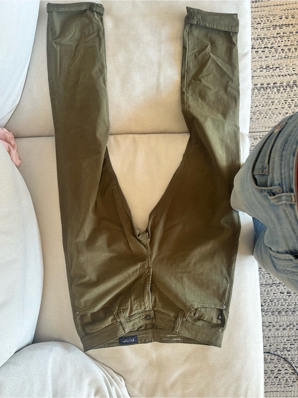 Ag Adriano Goldschmmied Olive Green Chinos